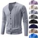 Men's Clothing Men's Oversized V-Neck Cardigan Sweater – Trendy & Comfortable Open-Front Knit For Fall & Winter (16 Colors, Sizes M-5XL)_viptrois.com
