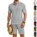 Men's Clothing Men's Casual Shirt Style Summer Stretch Jacquard Textured Simple Design Short Sleeved Suit For Commuting_viptrois.com