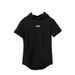 Fitness Hooded Short Sleeve American Fitness T-Shirt Slim Elastic Top Foreign Trade Bottom Shirt Cotton Sweat Absorbing_viptrois.com
