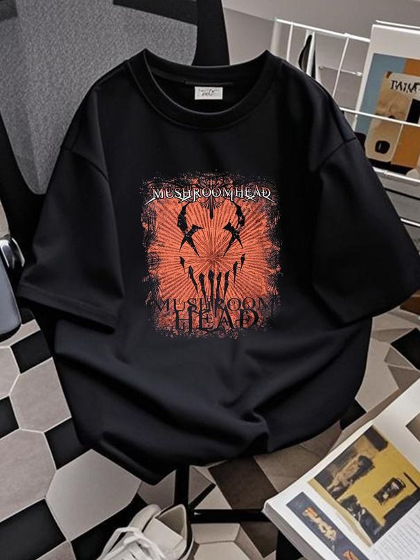 Mushroomhead Metal Avantgarde Death Concert Band Black Graphic T-shirt AOP Med Slightly Summer Fashion Streetwear Homme Soft Stretched Graphic_viptrois.com