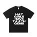 Men's 230G 100% Cotton T Shirt With English Slogan Print Logo Trendy Pullover_viptrois.com