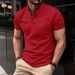 Men's Clothing Solid Color Short Sleeved Button Pocket T Shirt_viptrois.com