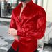 Men's Clothing Fashion Print Abstract Long Sleeved Thin Slightly Elastic Shirts_viptrois.com