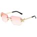 BUTTERFLY SQUARE - Frameless Cut-Edge Sunglasses (Retro-Inspired Shades, Diamond Accents, Hot Seller)_viptrois.com