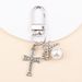Fashionable Exquisite Pearl Diamond Snowflake Bow Keychain Bag Pendant Girlfriends Friends Memorial Gift_viptrois.com