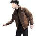 Men's Autumn Winter Brand Stylish Thickened Cotton Coat Stand Collar Youth New High-end Feel Jacket Outerwear Trendy_viptrois.com