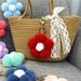 Bag Charm Creative Flower Ball Keychain Cute Plush Flower Bag Pendant Mobile Phone Accessories Car Key Ring Gift_viptrois.com