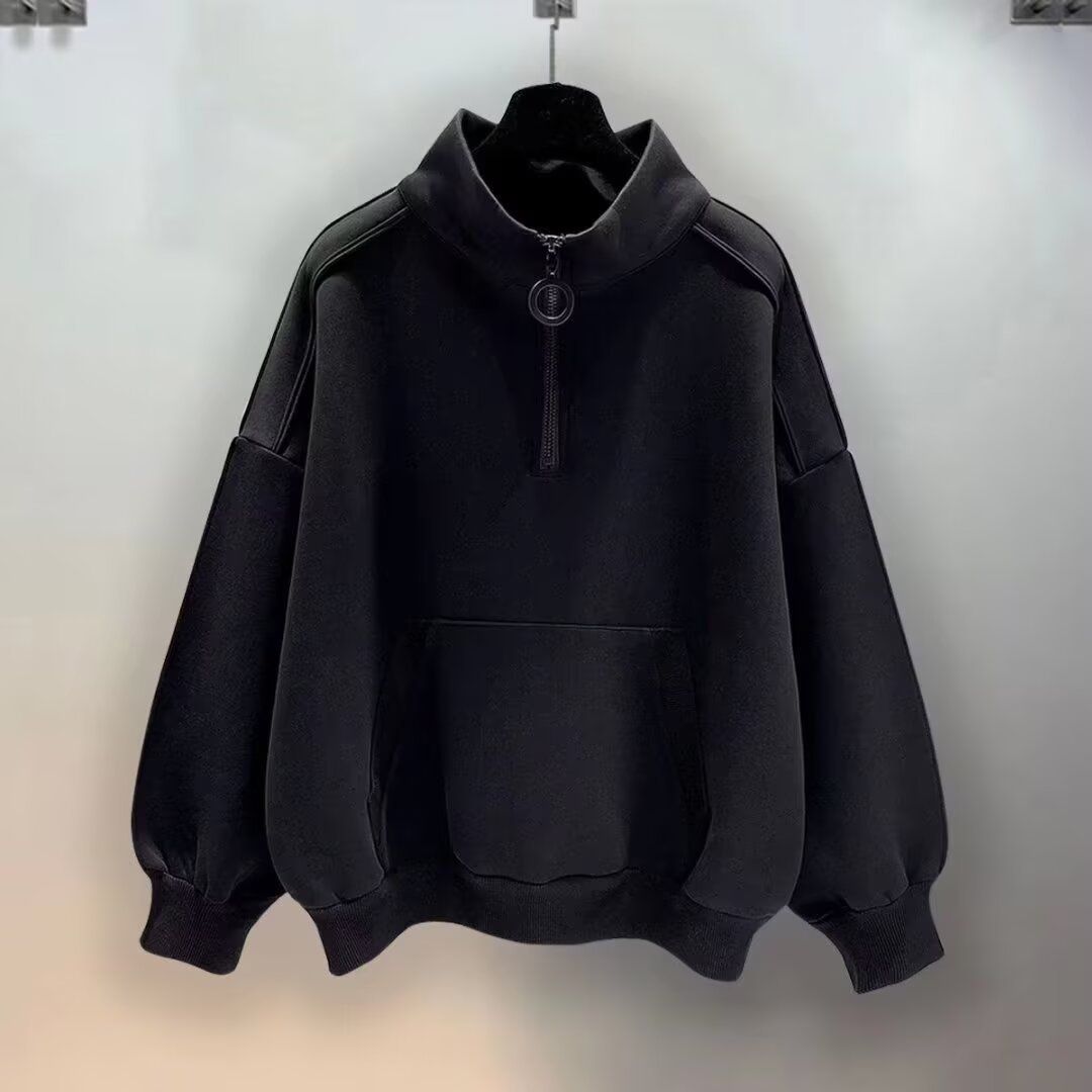 Men's Half-Zip Tracksuit Set Winter Fleece Lined Hoodie & Joggers Casual Sportswear Two-Piece Outfit_viptrois.com