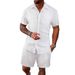 Men's Clothing Summer Men's Casual Shirt Short Sleeved Beach Pants Suit_viptrois.com
