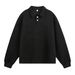 Textured Jacquard Lapel Sweatshirt Men's Autumn New Loose Retro Old Money Style Long Sleeved Polo Pullover Top_viptrois.com