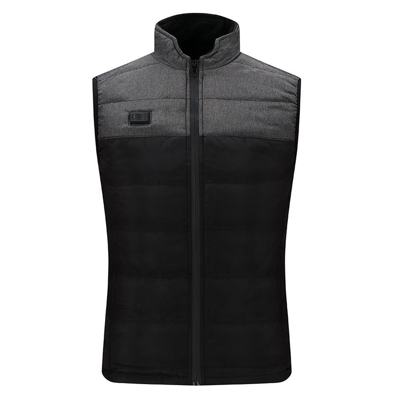 Men's Clothing constant temperature men and women can wear USB heating cotton clothing color matching stand collar intelligent heating vest_viptrois.com