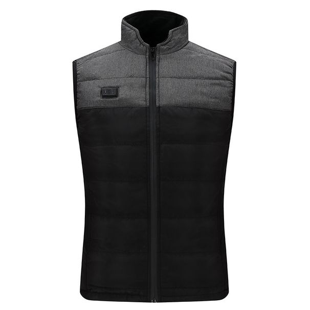 Men's Clothing constant temperature men and women can wear USB heating cotton clothing color matching stand collar intelligent heating vest_viptrois.com