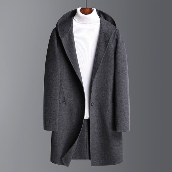 Men's Clothing Autumn and winter double sided woolen coat men's mid length hooded double sided woolen coat windbreaker men's cashmere jacket men_viptrois.com