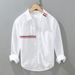 2092 Spring Fashion Long Sleeve Shirt Men's Square Collar TB Casual Shirt Spring Hong Kong Style Ribbon Contrast Color Jacket Men_viptrois.com