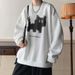 Round Neck Sweatshirt Men's Spring Autumn Retro Long Sleeved Top Jacket_viptrois.com