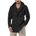 Men's Stylish Trench Coat With Double Breasted Design, Mid-Length Cotton Blend Jacket For Spring & Autumn, Slim Fit Casual Coat_viptrois.com