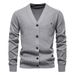 Pure 2024 Autumn Winter New V-Neck Knitted European Size Cross-Border Cardigan Slim Fit Trendy Men's Sweater Jacket_viptrois.com