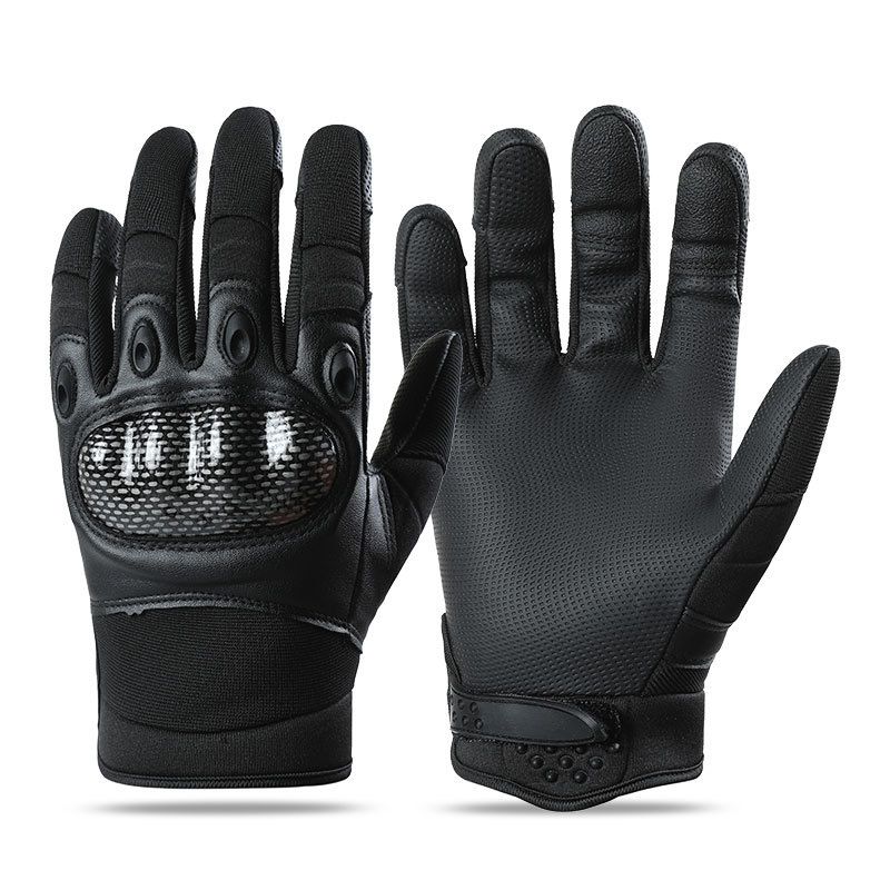 Cycling Gloves Tactical Gloves Outdoor Training Riding Motorcycle Non Slip Wear Resistant Touch Screen PU Men's Long Finger Hard Shell Protection_viptrois.com