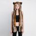 Fur hat cartoon furry hat scarf gloves one three-piece cute plush hat_viptrois.com