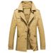 Men’s Washed Cotton Jacket – Fleece-Lined Winter Coat With Stand Collar & Button Closure (M-5XL)_viptrois.com