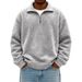 2025 Autumn And Winter New European And American Men's Semi-zipper Solid Color Old Sweater, Casual Loose Lapel Sweater Men_viptrois.com