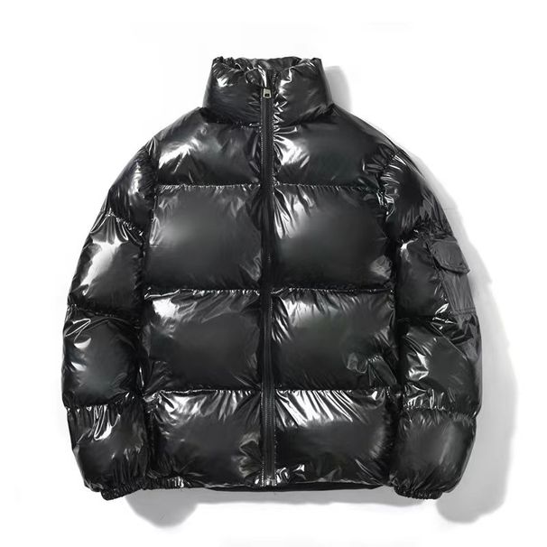 Winter Puffer Jacket For Men – Slim Fit Metallic Coat With Stand Collar & Side Pockets (Sizes M-5XL, Trendy Streetwear Essential For Youth)_viptrois.com