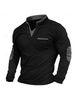 Pure Size Cross-Border European And American Style Autumn Stand Collar Long Sleeve Sweatshirt Men's Patchwork Polo Shirt Top_viptrois.com
