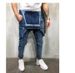 Men's Solid Color Casual Jeans With Suspenders_viptrois.com