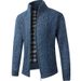 Men’s Fleece-Lined Knit Cardigan – Warm Winter Sweater For Casual & Work (Blue/Light Gray/Dark Gray/Burgundy/Espresso, M-XXXL)_viptrois.com