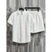 Men's Clothing Spring And Summer Casual Sports Suit Knitted Pattern Fashion Loose Short Sleeve Two Piece Suit_viptrois.com