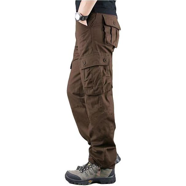 Men's Clothing Multi Pocket Workwear Trousers Loose Casual Straight Pants_viptrois.com