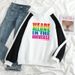 2024 Spring And Autumn Color Block High-End Sweatshirt WEARE New Cool Internet Celebrity Long Sleeve Top_viptrois.com