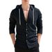 Men's Linen Hooded Shirt Casual Striped Open Front Cardigan For Spring & Fall (Light Blue, Black, Beige, Navy, White) - S-XXXL_viptrois.com