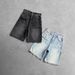 Men's Clothing Gothic Style Punk Washed Denim Shorts Men's Summer Street Hip Hop Ripped Y2k Shorts_viptrois.com