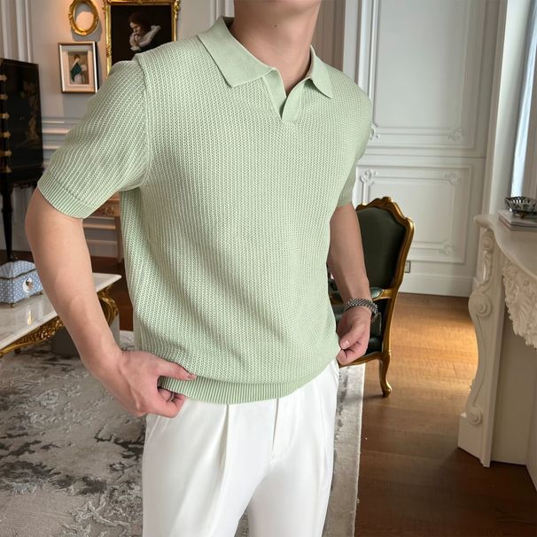 American Heavy Sweater Men's Autumn And Winter New Autumn And Winter Sports Lapel Trendy Polo Shirt Long-sleeved Clothes Trendy_viptrois.com