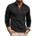 Pulse European And American Cross-Border Clothing Autumn Winter Plus Size Foreign Trade Long Sleeve Pocket T-Shirt Men's Polo_viptrois.com