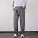 Casual Men's Straight Leg Loose Fitting Drape Suit Trousers New Mature Sophisticated Style Cropped Wide Leg Trousers_viptrois.com