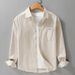 Fresh Long Sleeved Shirt For Men, Fashionable And Versatile, Casual And Artistic Loose Top For Men_viptrois.com