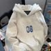 Men's Clothing Hoodies Niche Loose Unisex Hooded Sweatshirt Oversized Streetwear Pullover Fleece-Lined For Men & Women (Grey Heather)_viptrois.com