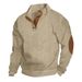 2027 Fashion European-USA Knitwear Pullovers Youth/Men Polyester Stand Collar Half Button Long Sleeve Jacquard Sweater S-5XL_viptrois.com