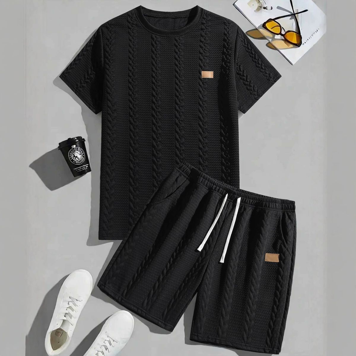 Summer Casual Sports Trendy Shorts And Short Sleeve Set Breathable Men's Clothing For Men And Women_viptrois.com