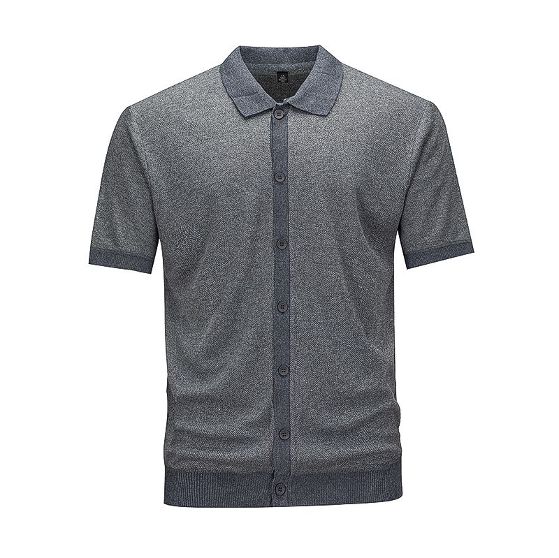 Summer Men's Turn-down Collar T-shirt Casual POPLO Shirt_viptrois.com