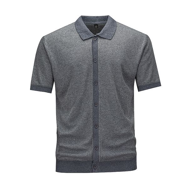 Summer Men's Turn-down Collar T-shirt Casual POPLO Shirt_viptrois.com