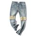 2027 Fashion European-USA High Street Hip-Hop Vintage Jeans Men Mid Waist Broken Hole Leg Zipper Straight Type Washed Denim Pants S-3XL_viptrois.com