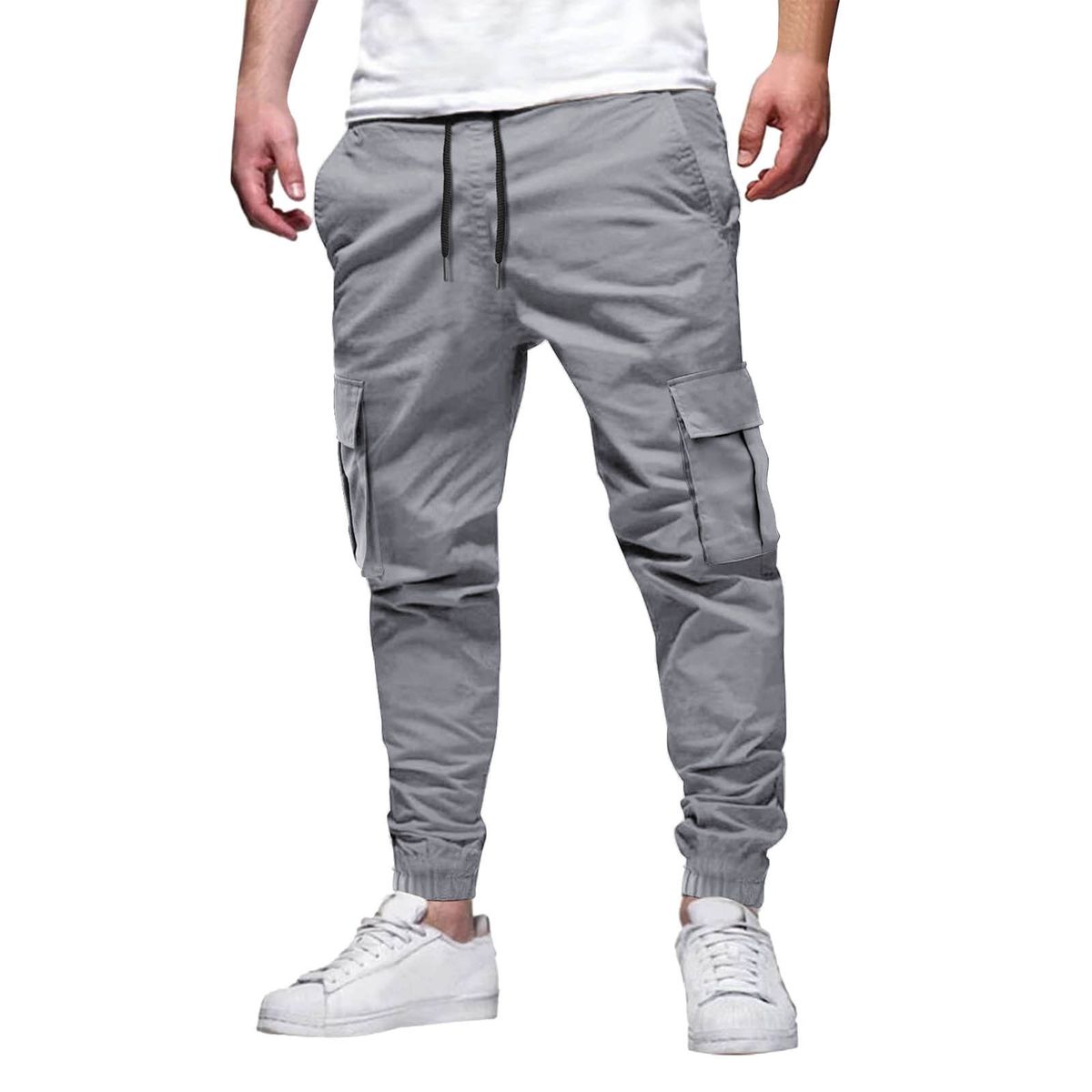 Men's Clothing Casual Trendy Versatile Trousers Stylish Casual Cargo Pants - Breathable, Durable, Multi-Pocket Drawstring Trousers For Everyday Wear_viptrois.com