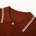 Men's Clothing Spring And Summer Casual All Match Brown Polo Collar Short Sleeved Single Breasted Middle Aged Knitted Sweater For Men_viptrois.com
