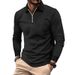 Spring And Autumn American Jacquard Long Sleeve Turn-Down Collar Zipper Men's Loose Casual Polo Sweatshirt_viptrois.com