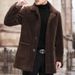 Pure Autumn Winter New Jacket With Turn-down Collar Short Fur Men's Thickened Shearling Long Coat_viptrois.com