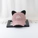 Korean version breathable gauze cute Cat's ears (Steamed cat-ear shaped bread) baseball women's curved brim sequins cap_viptrois.com