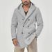 Loom Loom Cross-Border European And American Men's Mid-Length Slim Fit Woolen Trench Coat With Hood Solid Color Windproof_viptrois.com